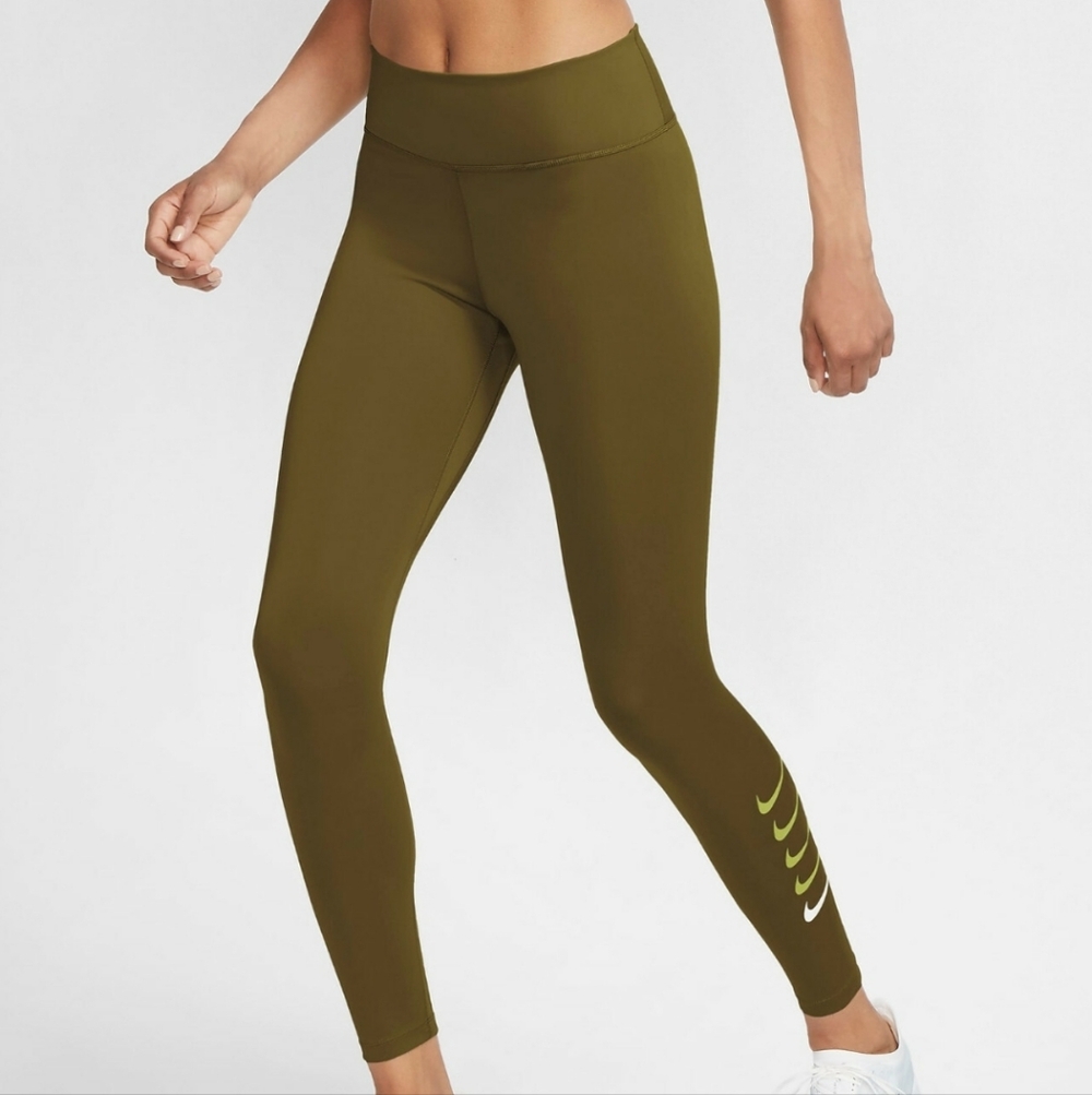 Nike Swoosh Run Green/Volt Leggings
